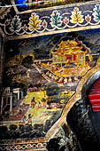 Paintings on the wall of the outer cloister of the Mahamuni Paya, Mandalay, Myanmar 